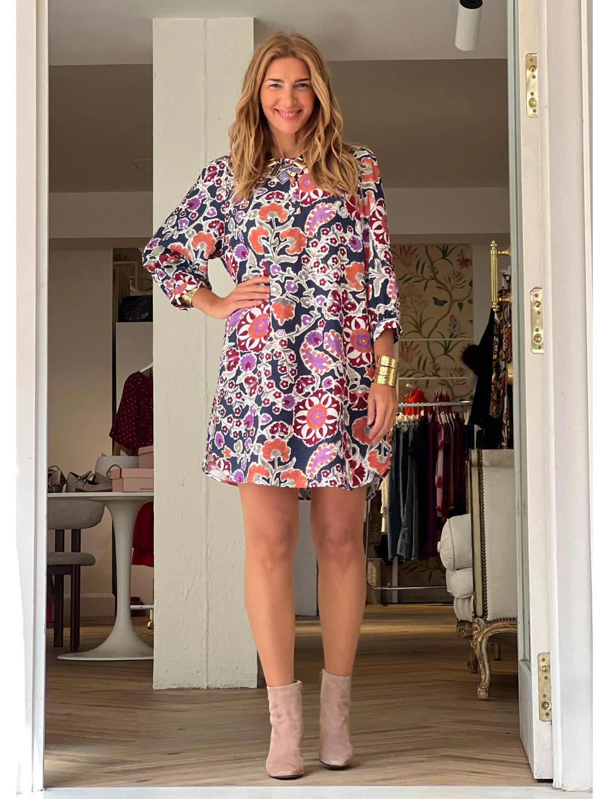 Vestido kaftán floral