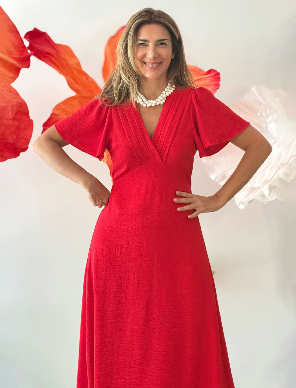 Vestido rojo midi