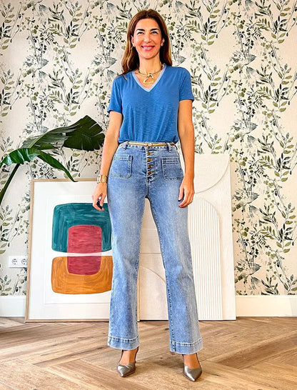 Jeans más bolsillos claro
