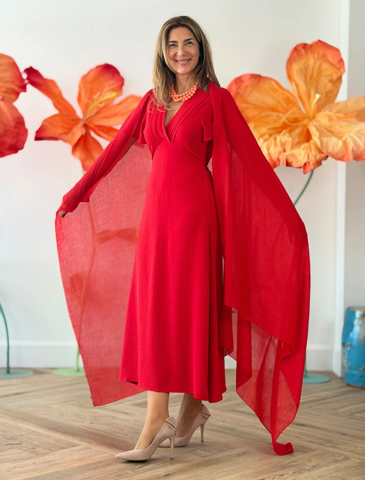 Vestido rojo midi