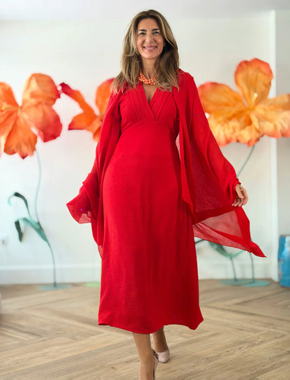 Vestido rojo midi