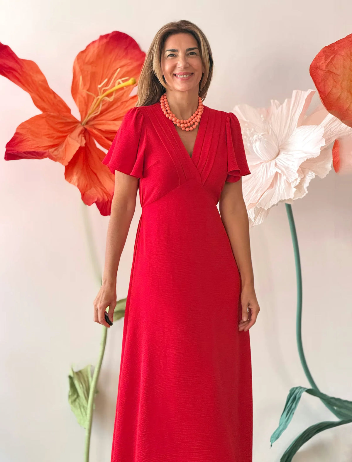 Vestido rojo midi