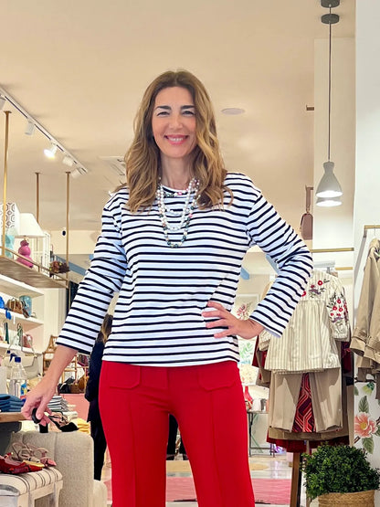 Camiseta Marinera Muy Chic blanca negra