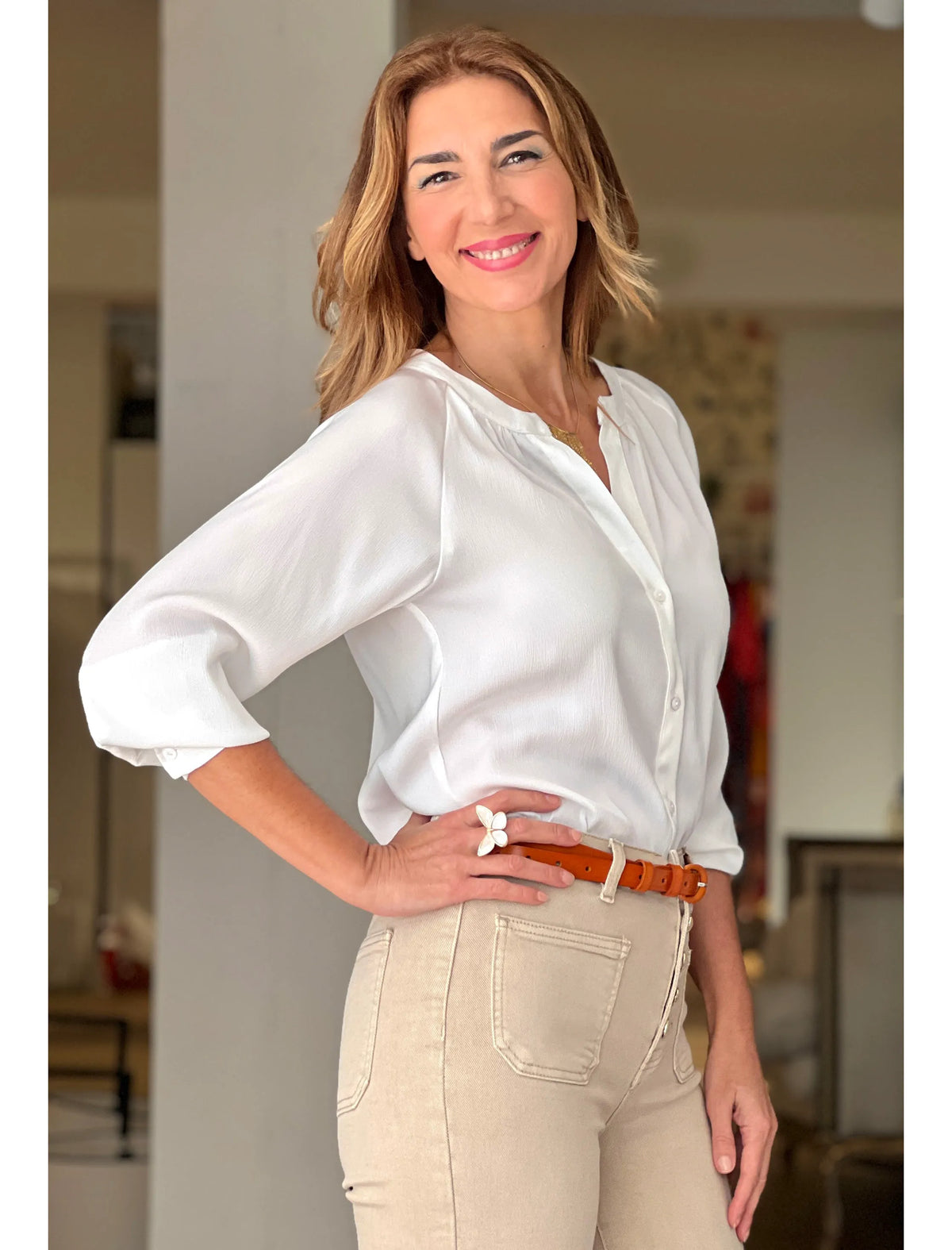 Camisa fluida Nuria blanca