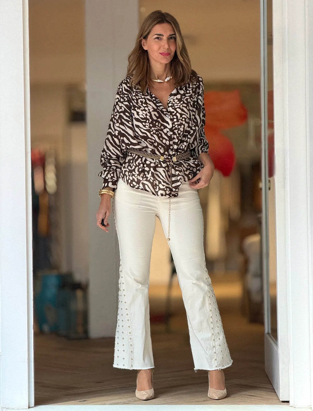Camisa fluida animal print