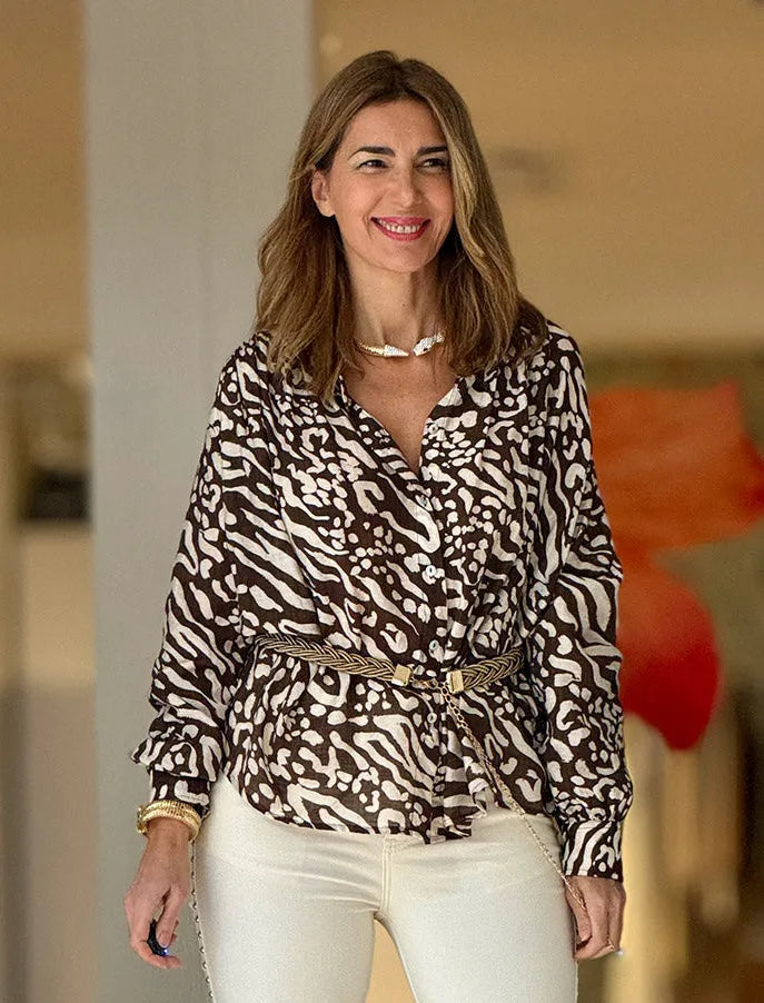 Camisa fluida animal print