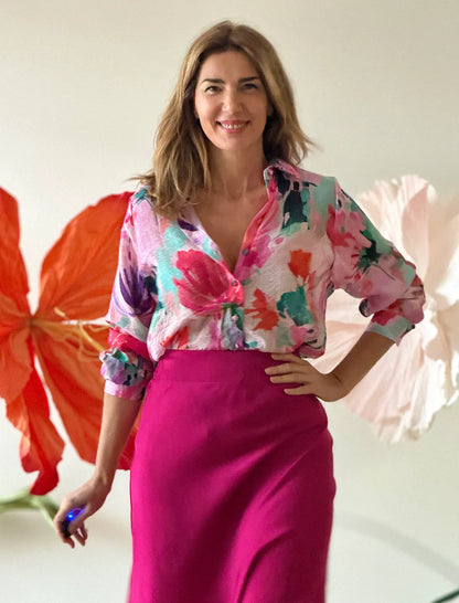 Camisa mujer de flores ideales