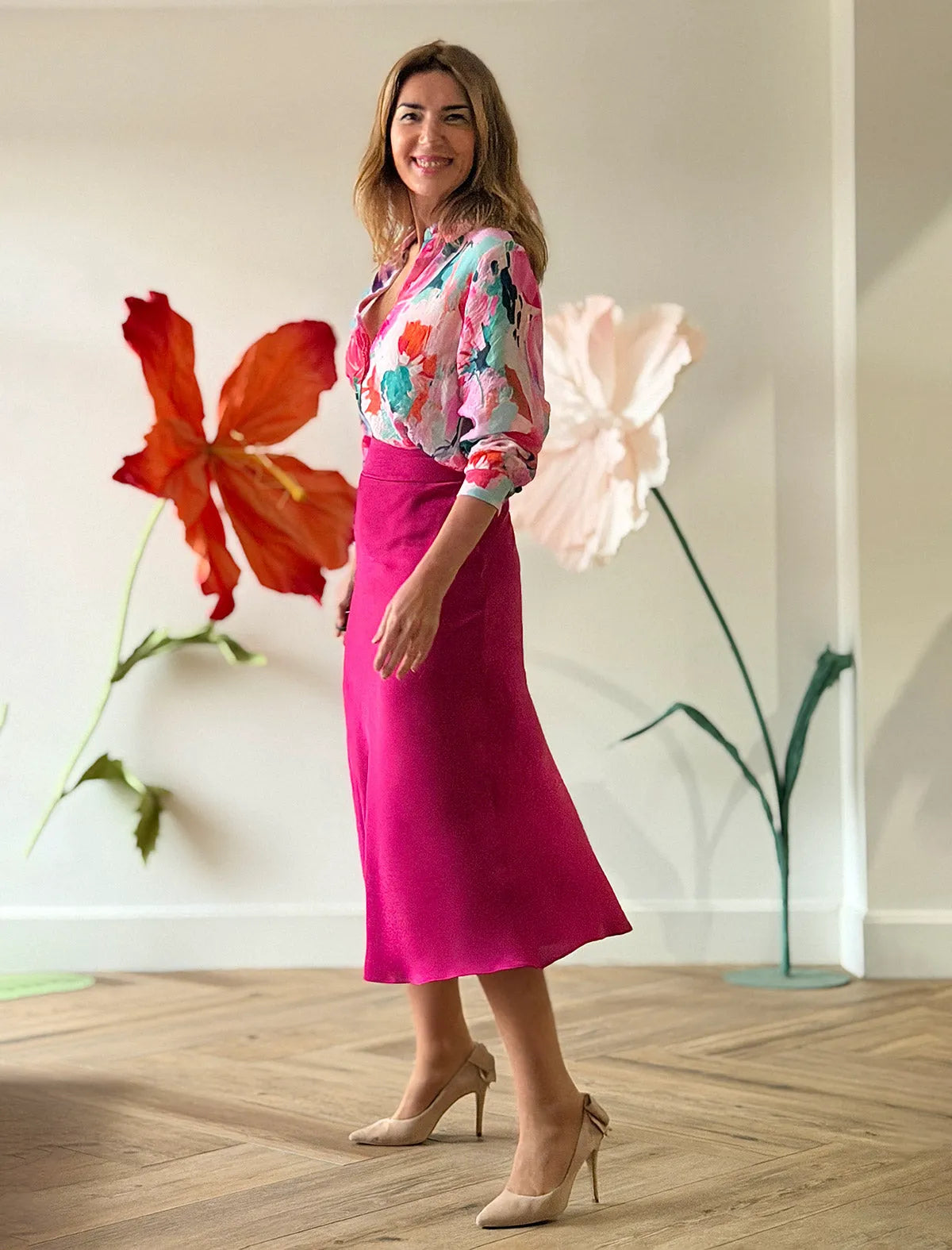 Camisa mujer de flores ideales