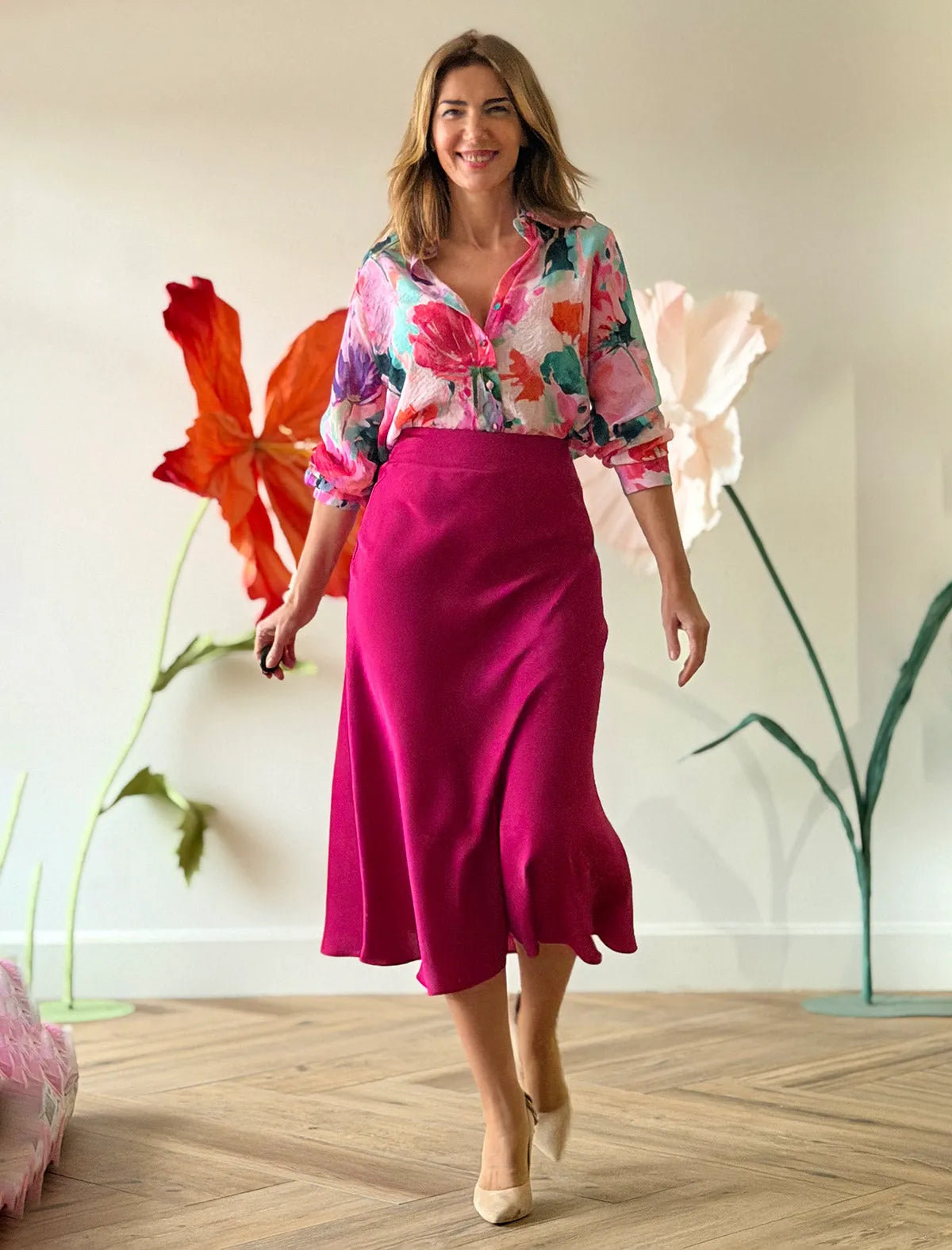 Camisa mujer de flores ideales