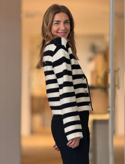 Chaqueta de rayas en punto