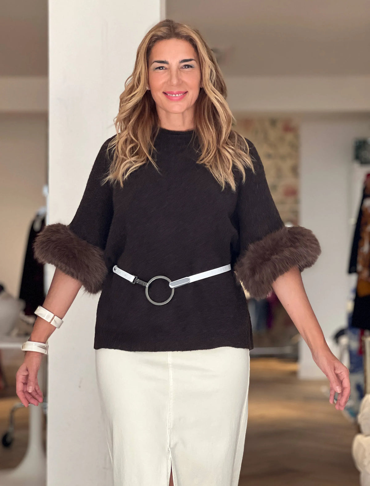 Jersey glamour marrón chocolate