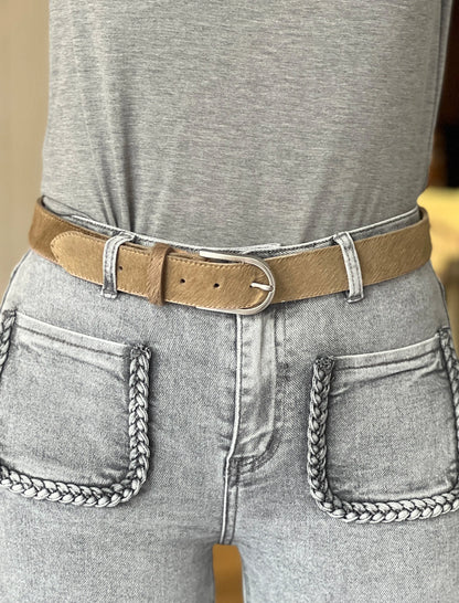 Pantalón vaquero bolsillos trenzados gris