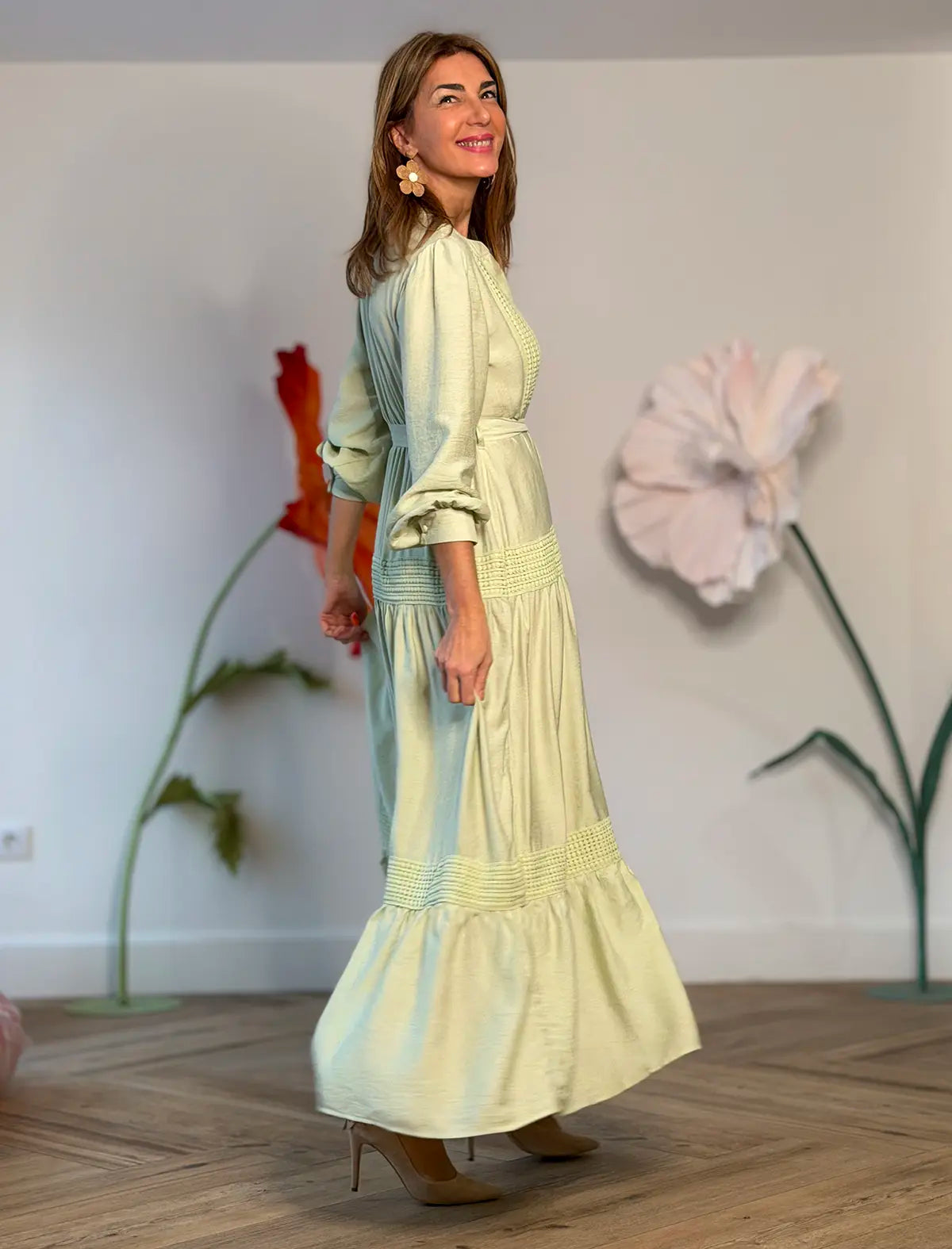 Vestido camisero bonito verde