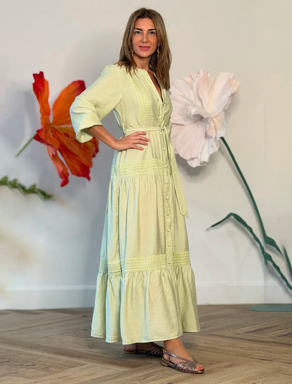 Vestido camisero bonito verde