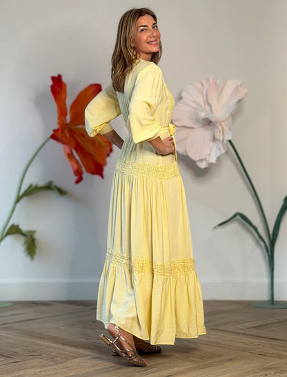 Vestido camisero bonito amarillo