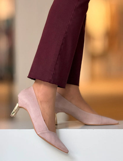 Zapato nude de tacón medio Aguamarina