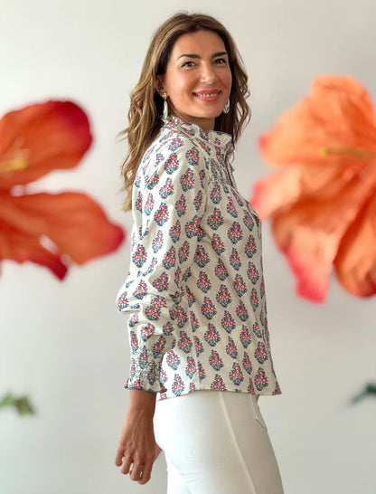 Camisa nido de abeja provenzal