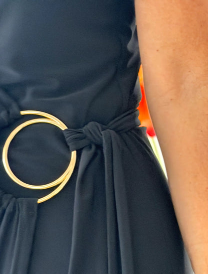 Vestido negro cruzado Aro chic