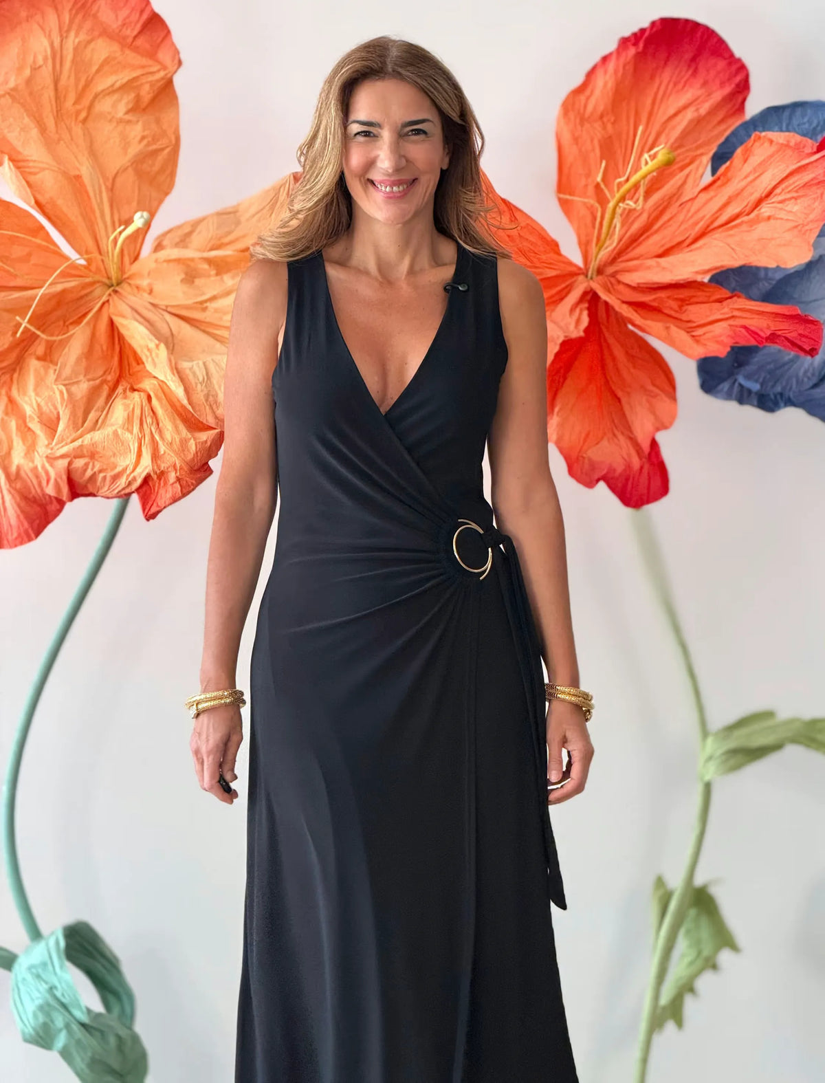 Vestido negro cruzado Aro chic