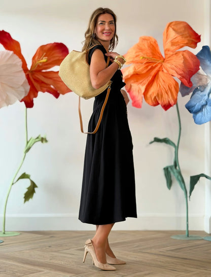 Vestido midi chic negro