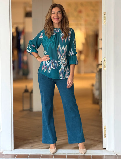 Pantalón de pana mujer ideal azul