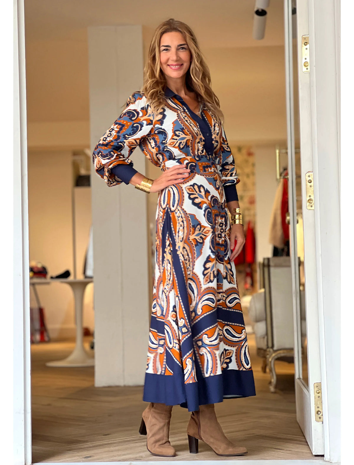 Total look de camisa y falda de viscosa Atalanta Carolina