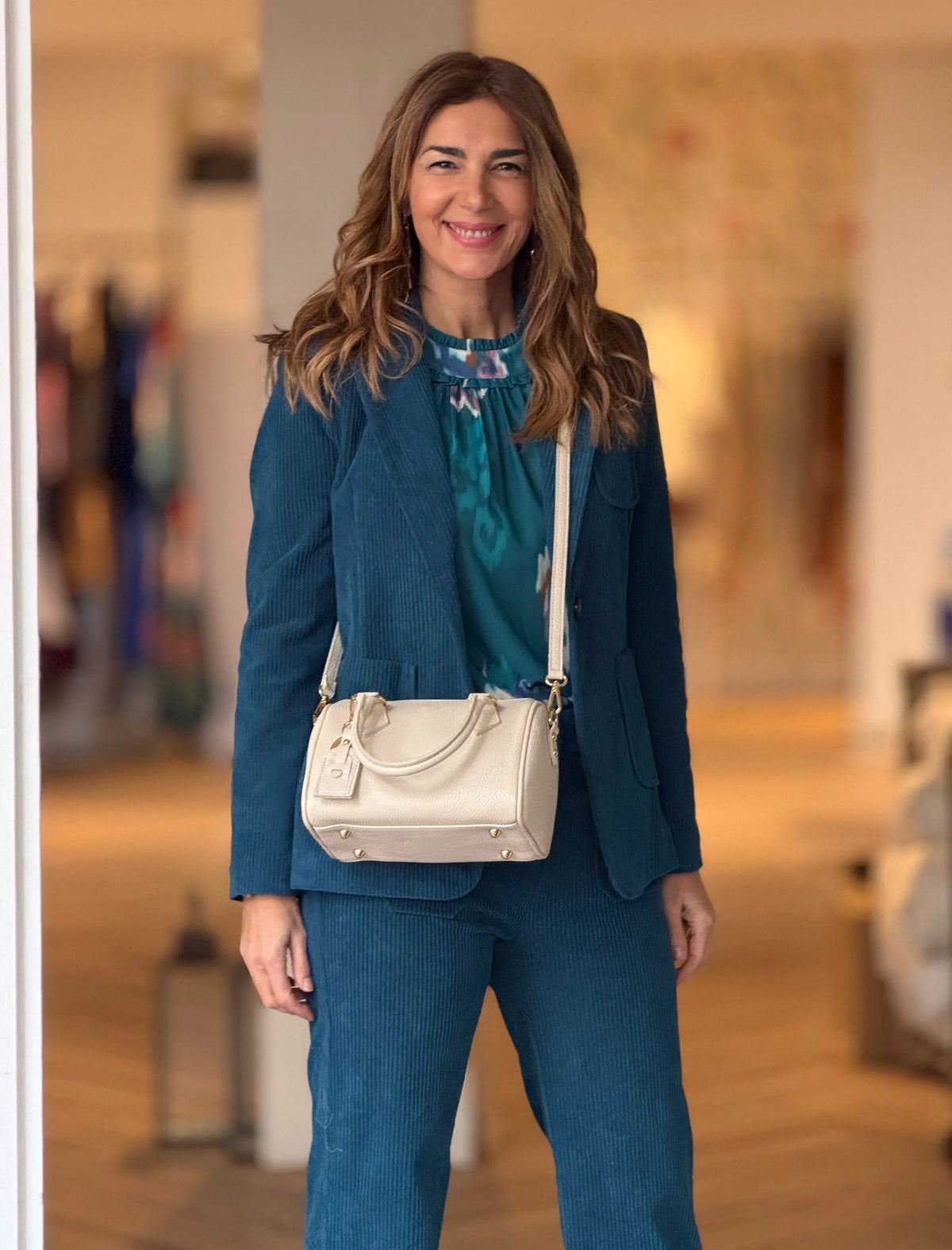 Chaqueta de pana blazer azul