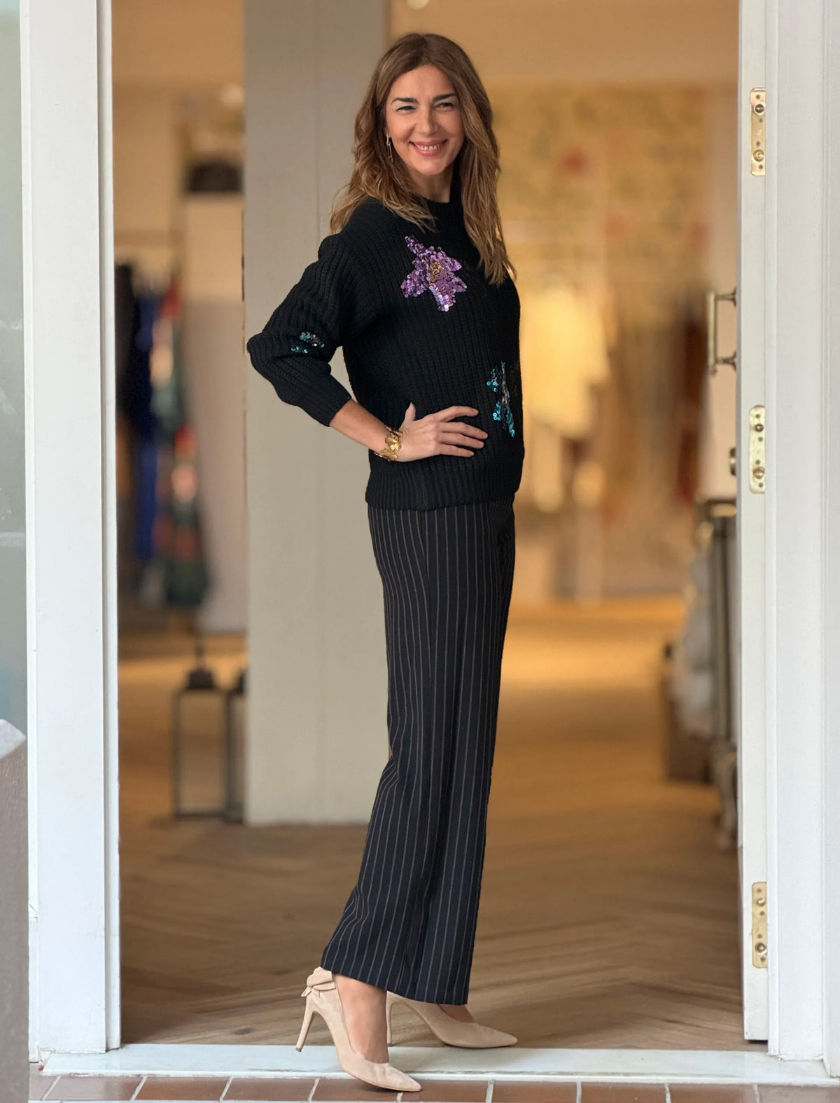 Jersey floral negro