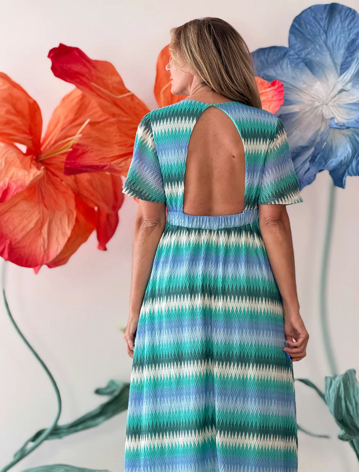 Vestido zig zag verde
