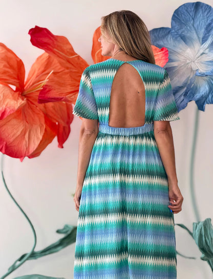 Vestido zig zag verde