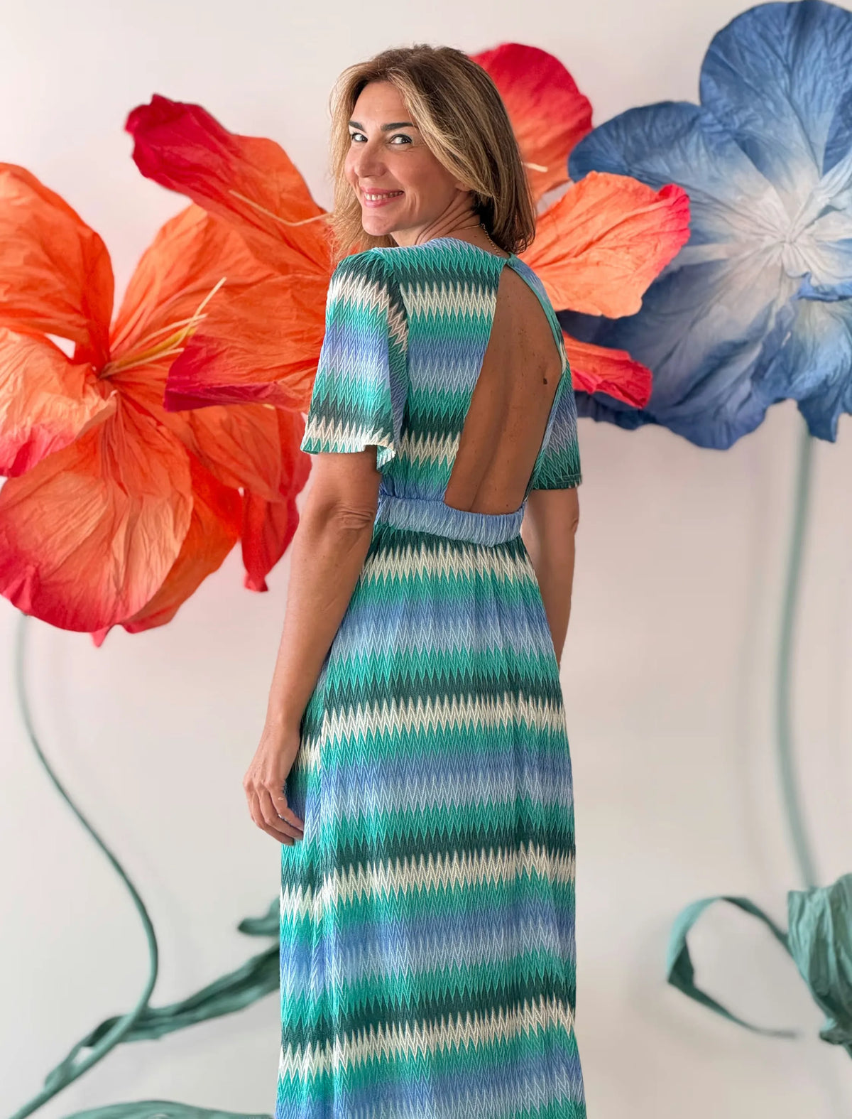 Vestido zig zag verde