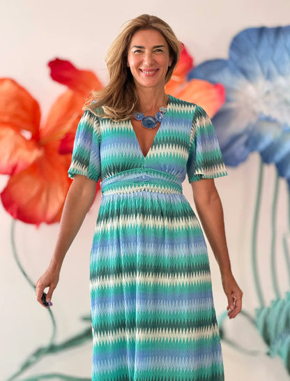 Vestido zig zag verde