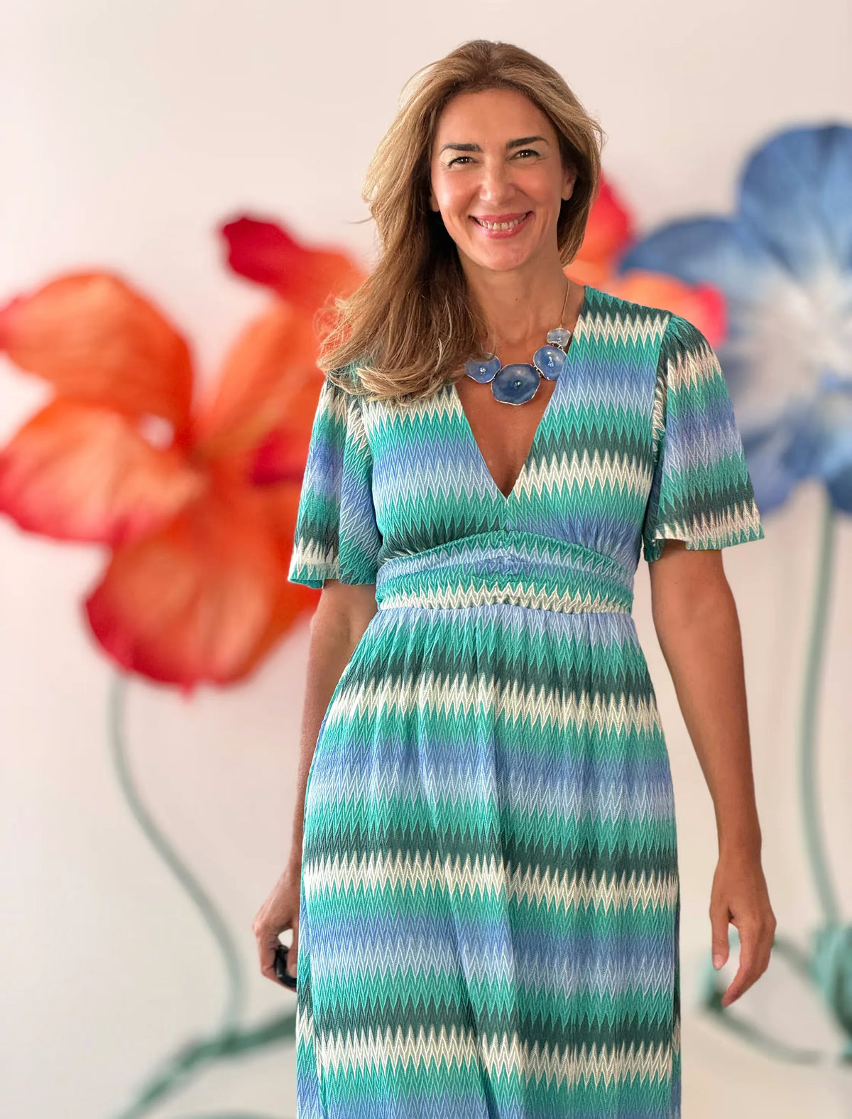 Vestido zig zag verde