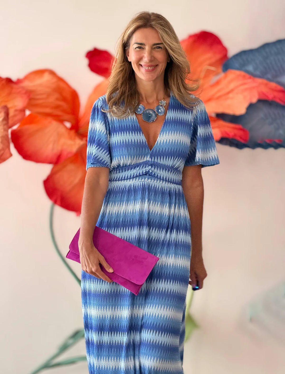 Vestido zig zag azul