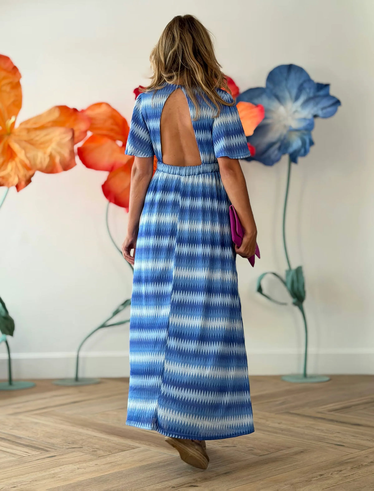 Vestido zig zag azul