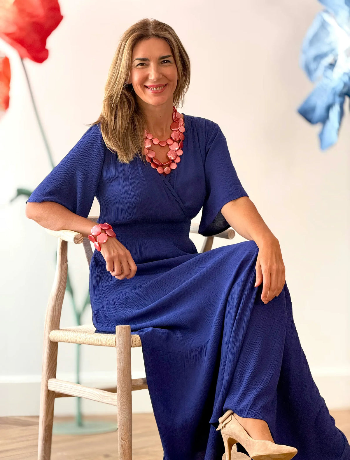 Vestido azul fluido Marta