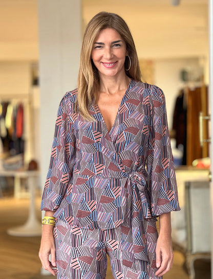 Camisa cruzada fluida chic