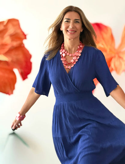 Vestido azul fluido Marta