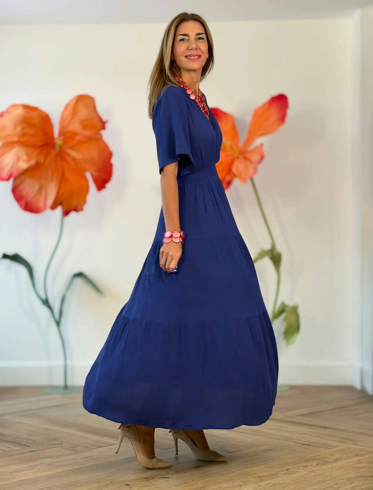 Vestido azul fluido Marta