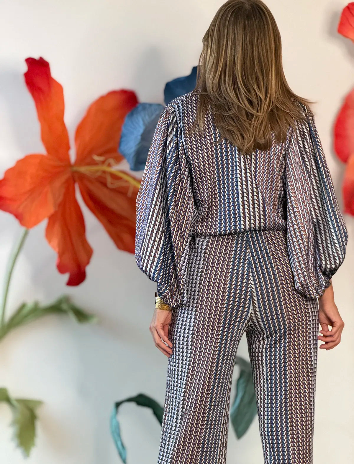 Pantalón palazzo soft geometric