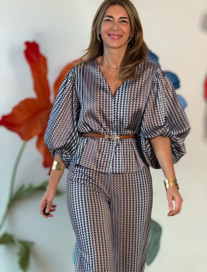 Camisa mangas espectaculares geometric