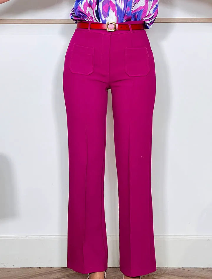 Pantalón ideal de bolsillos buganvilla