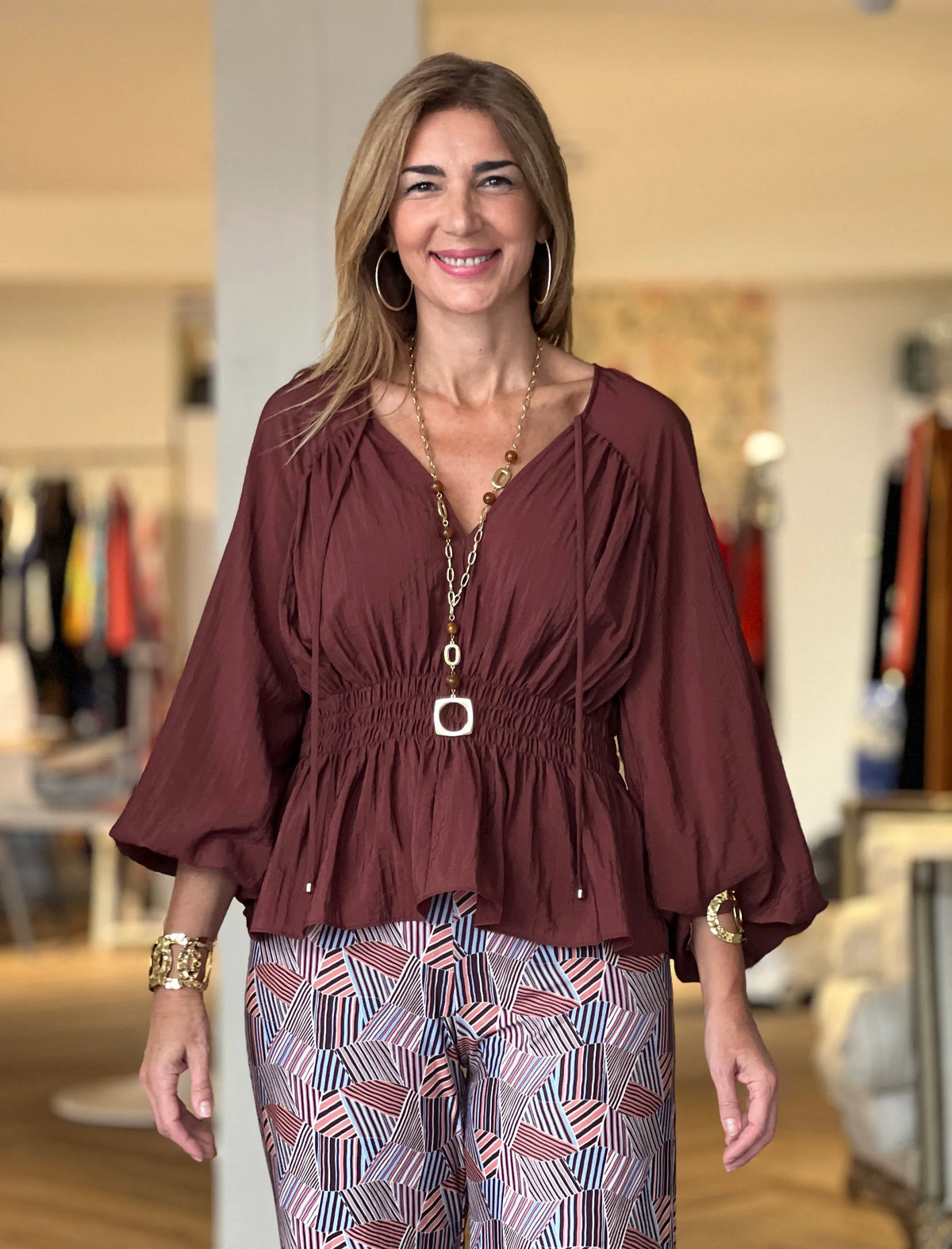 Blusa berenjena ideal