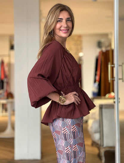 Blusa berenjena ideal
