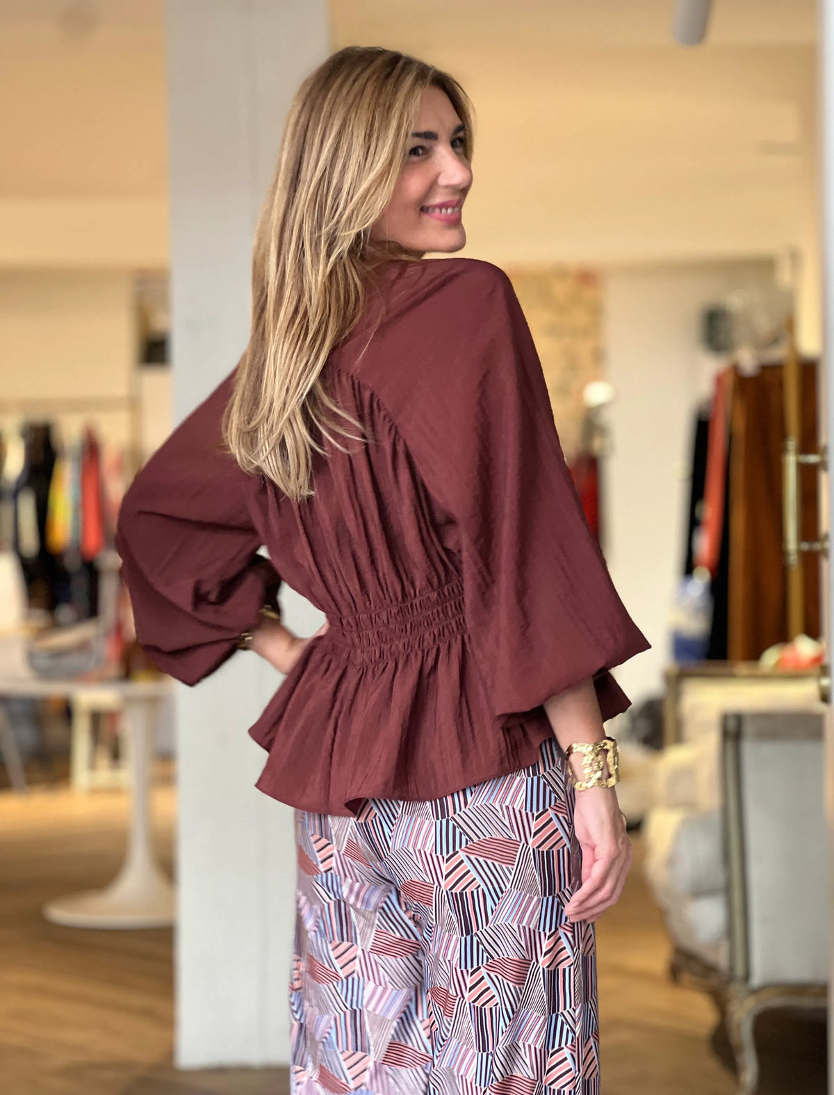 Blusa berenjena ideal