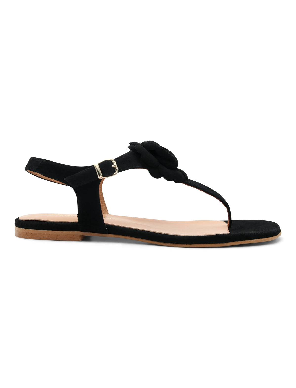 Sandalia con flor ideal negro