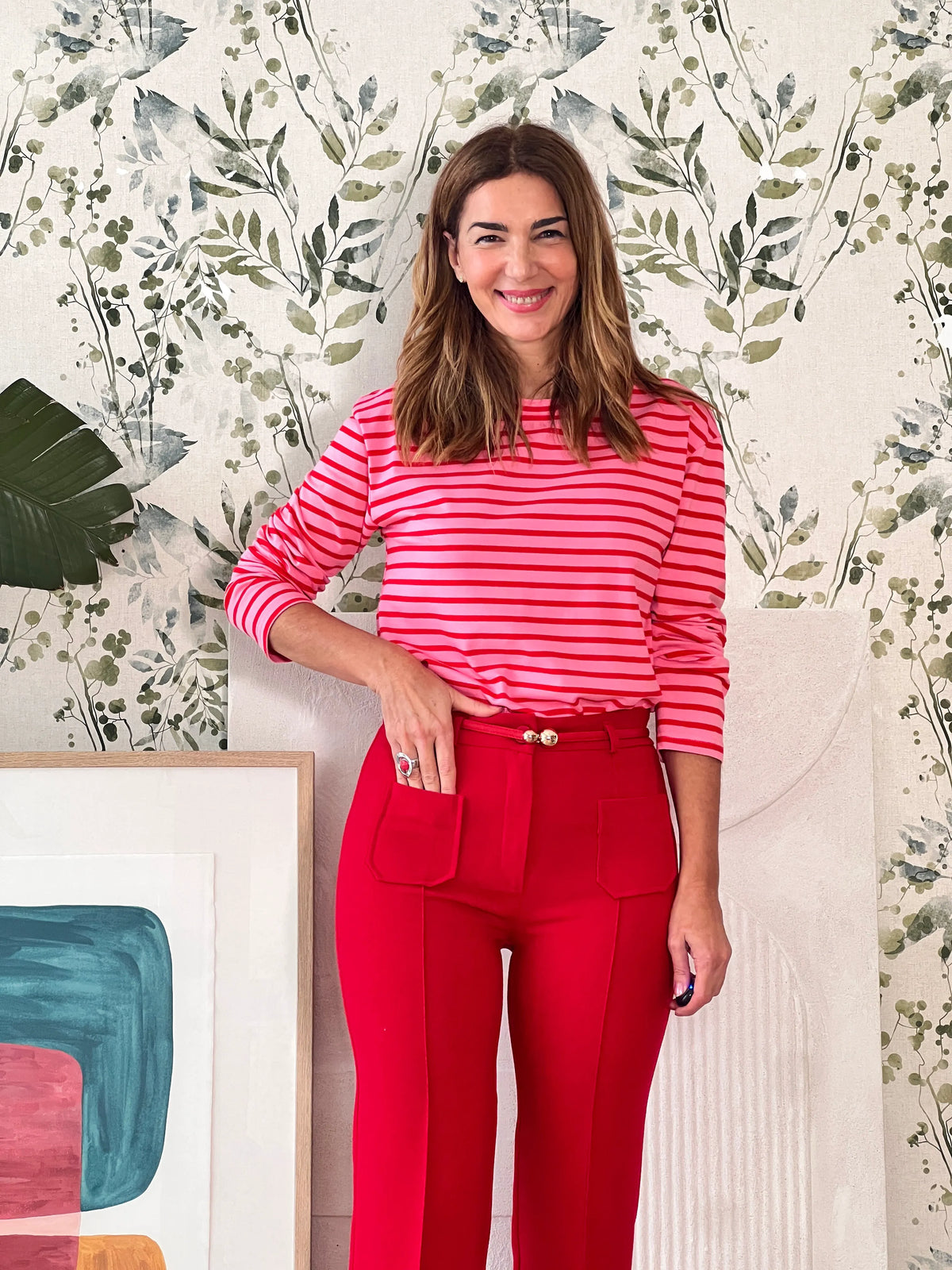 Camiseta marinera muy chic rosa