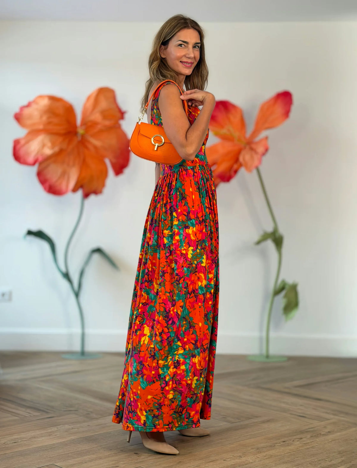 Vestido largo de flores romantic