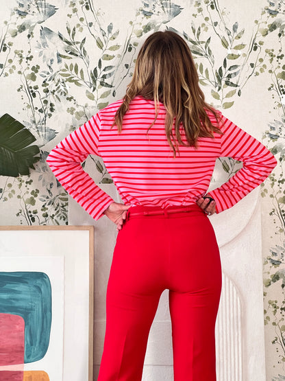 Camiseta marinera muy chic rosa