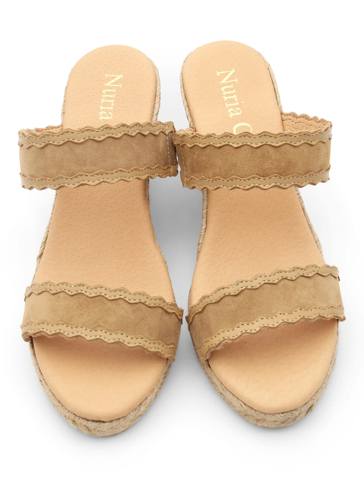 Sandalia cuña espadrille camel